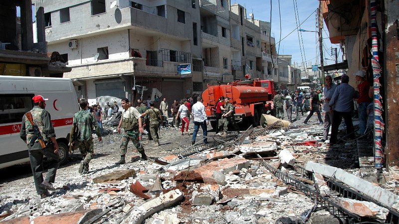  Attack on Syrian security forces in Homs kills dozens, prompts airstrikes