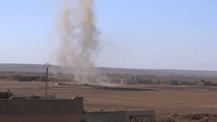  Intense airstrikes on Uqayribat east of Hama