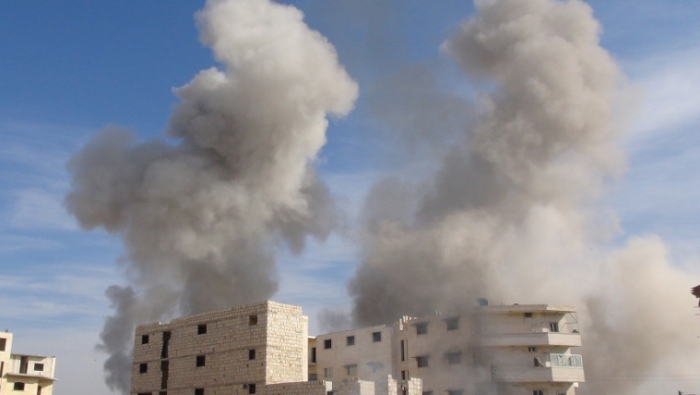  Russian warplanes conduct over 18 airstrikes on al-Tamane’a city, Idlib