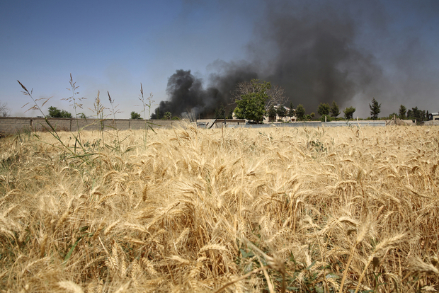  Assad forces burning crops east of Daraa
