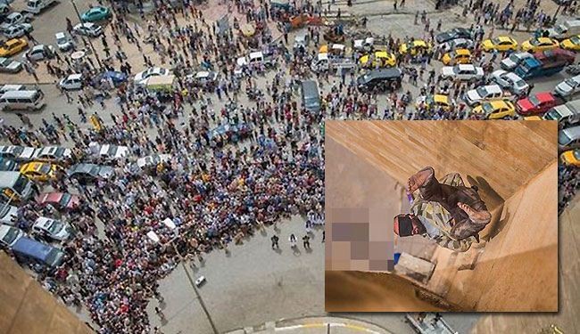  Photos:ISIS throws 3 civilians from the top of a building on charges of homosexuality