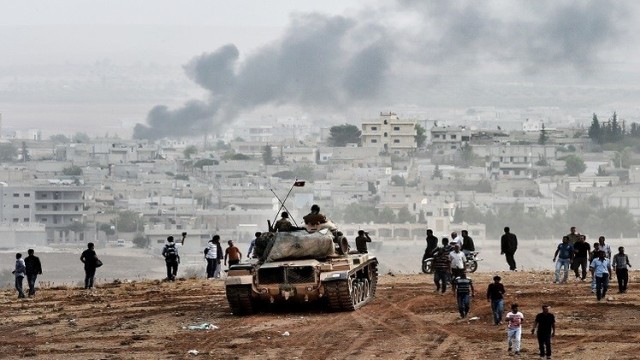  Violent clashes erupt between Kurdish fighters and ISIS militants near Kobani, says SOHR