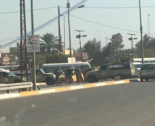  Security forces close bridge and Hurya Square in Baghdad