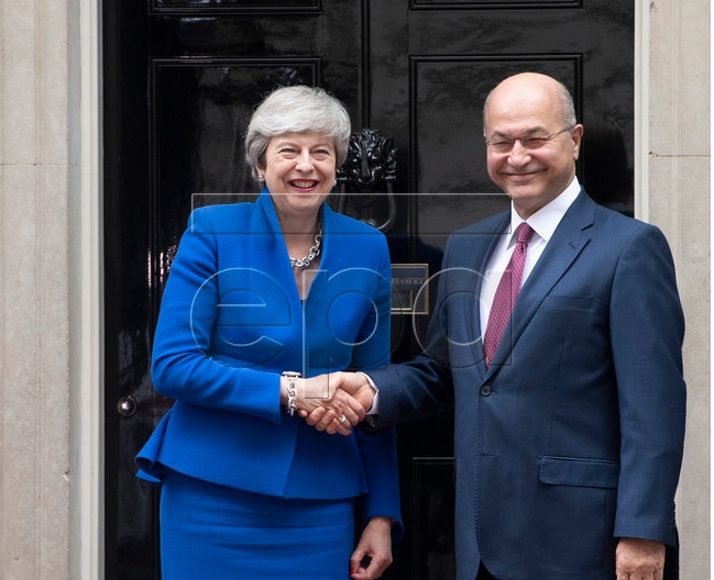  UK prime minister meets Iraqi president in Downing Street