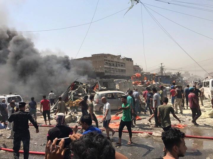  Nine persons were killed, injured in two bomb blasts in Baghdad