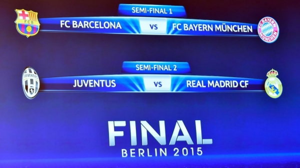  Barca to meet Bayern in Champions League semifinal; Real lock horns vs. Juve
