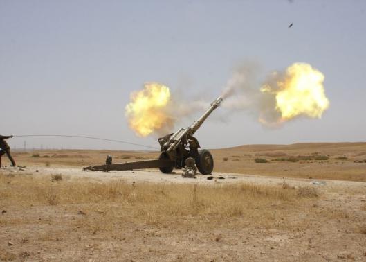  Security forces fire intensive artillery on ISIS sites central Tikrit