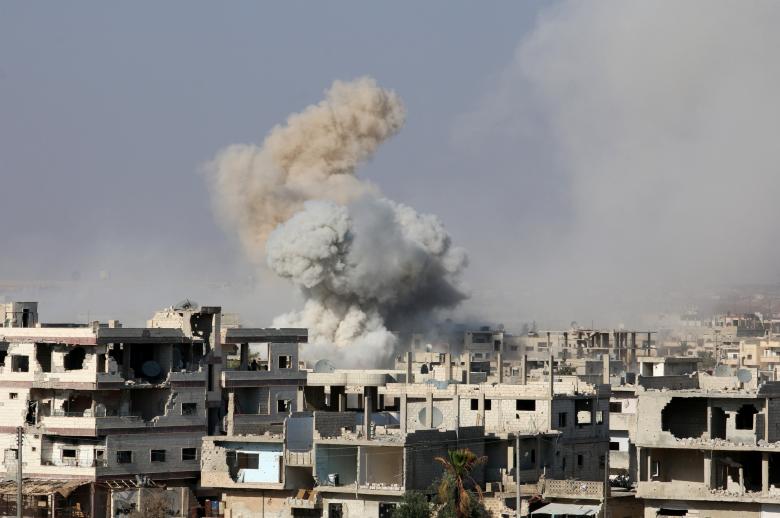  Air strikes pound southwest Syrian city of Deraa