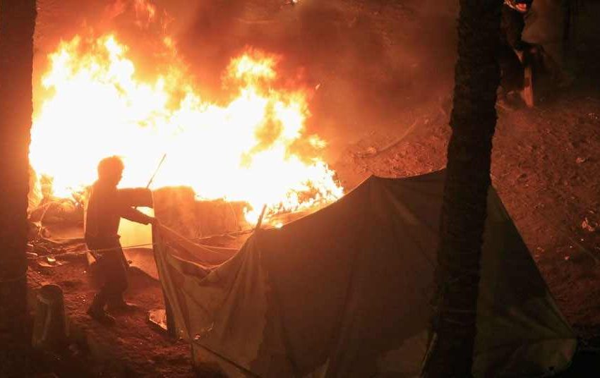  17 tents burnt in a Kirkuk IDP camp