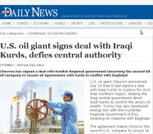  Turkish Newspaper: US oil comapny’s contracting with Kurdistan RegionG defies Baghdad CG