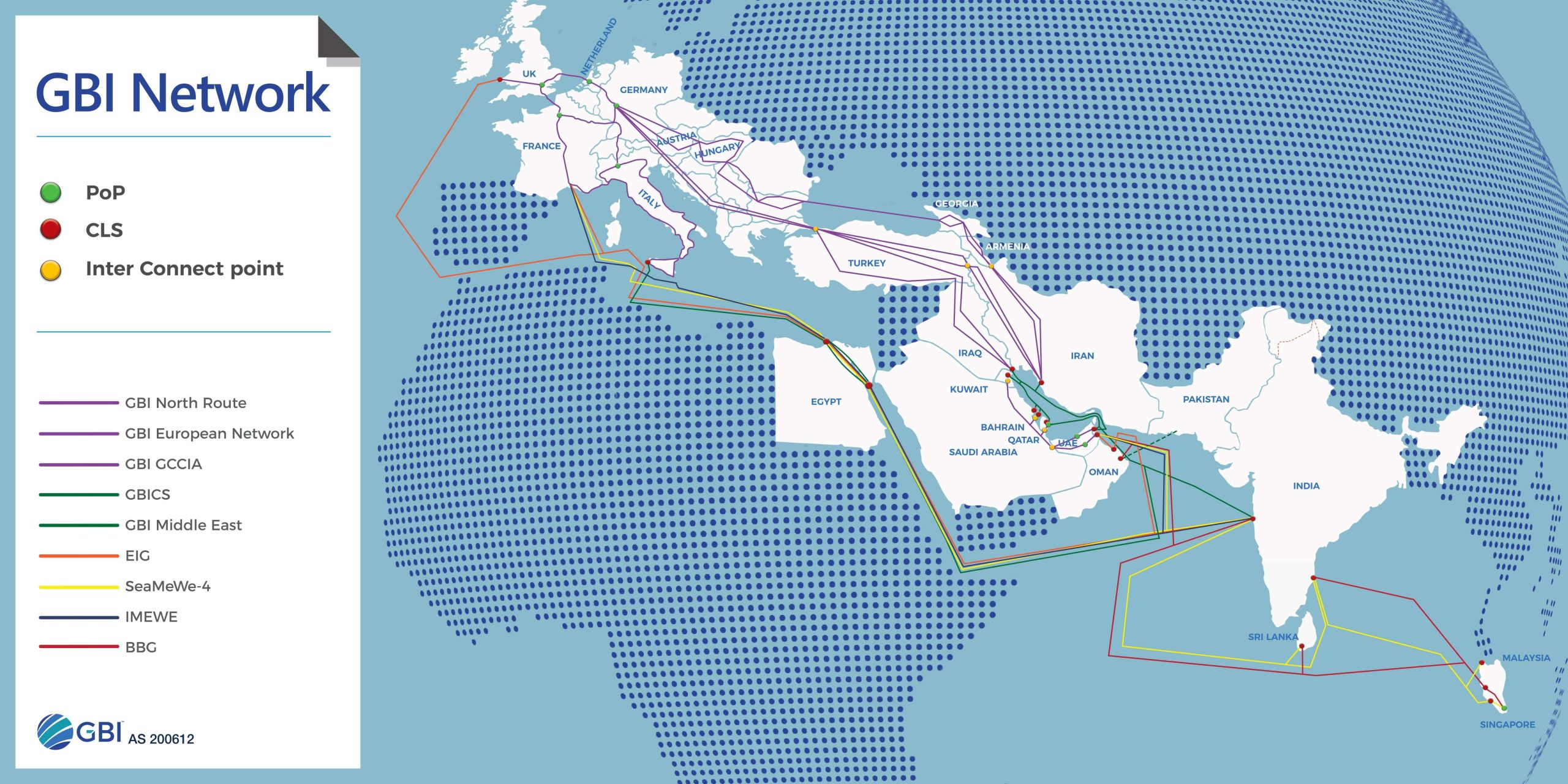 GBI’s internet network connects the Gulf to Europe through Iraq