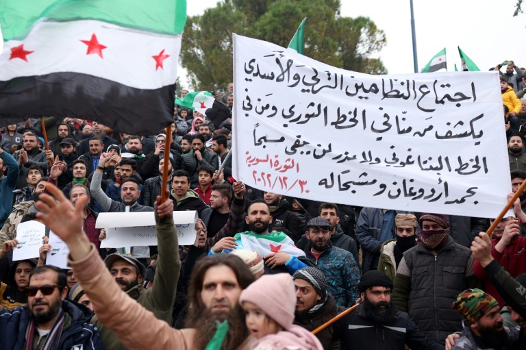  Syrians protest signs of Damascus-Ankara thaw