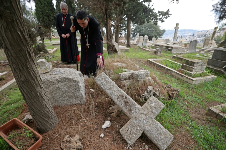 Dozens of Christian graves vandalised in Jerusalem