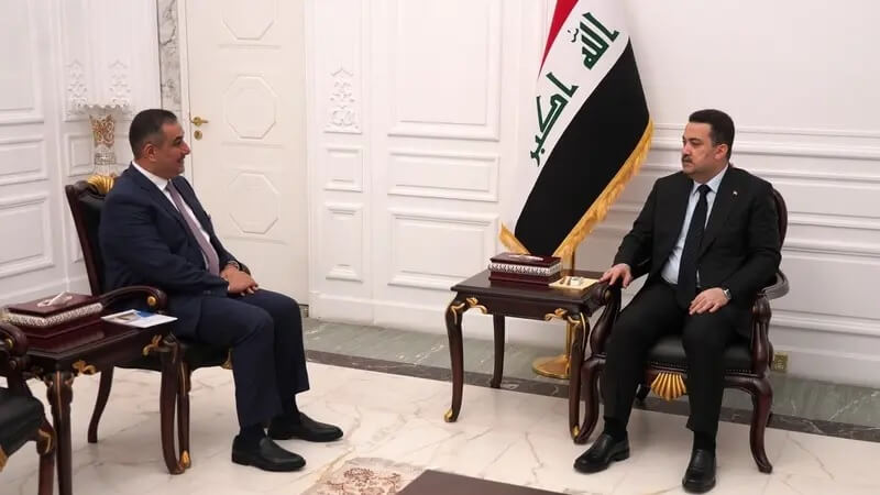 Iraqi PM relieves CBI governor of his post The-Iraqi-Prime-Minister-Mohammed-Shia-Al-Sudani-and-f-the-governor-of-the-Central-Bank-of-Iraq-Mustafa-Ghaleb.-Photo-Iraqi-News-Agency