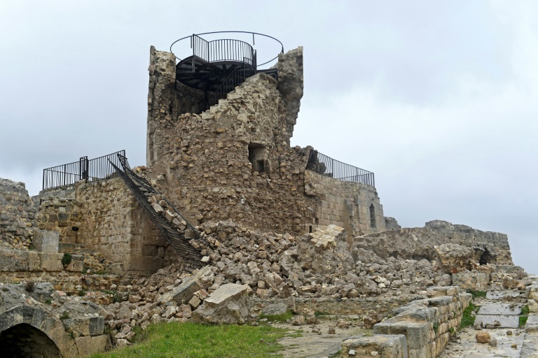  Quake damages ancient citadel in Syria’s Aleppo