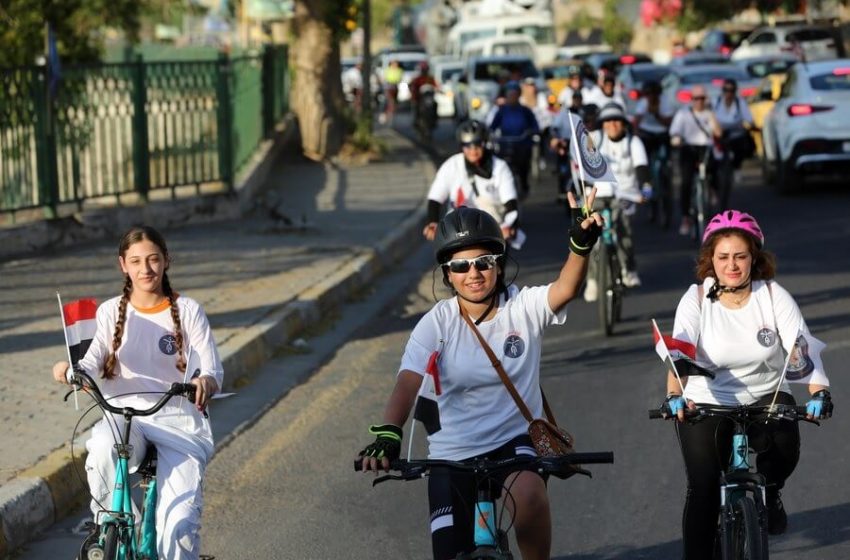  Iraqi women organize cycling marathon to raise drug awareness