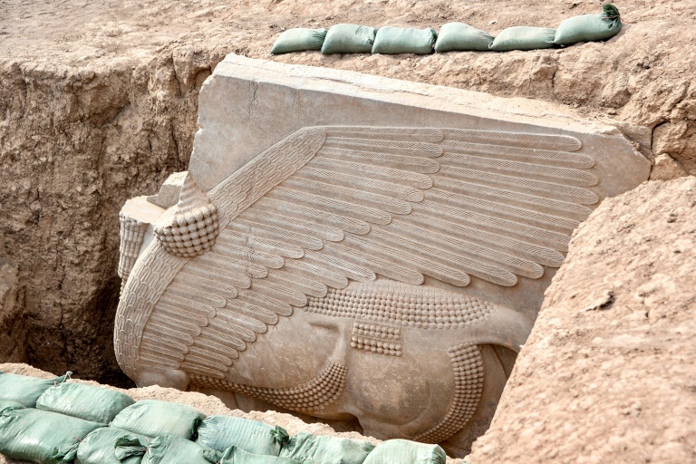  Iraq unearths 2,700-year-old winged Assyrian sculpture