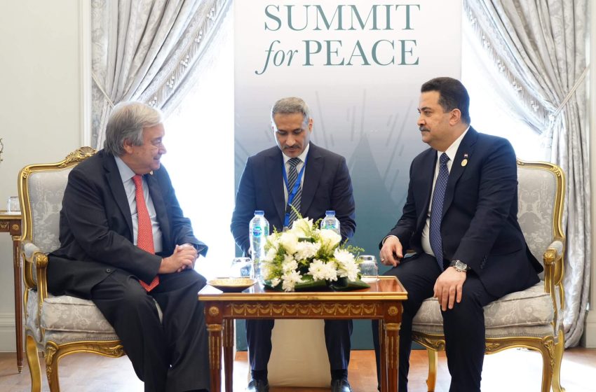  Iraqi PM meets with UN Secretary-General at Cairo Summit for Peace
