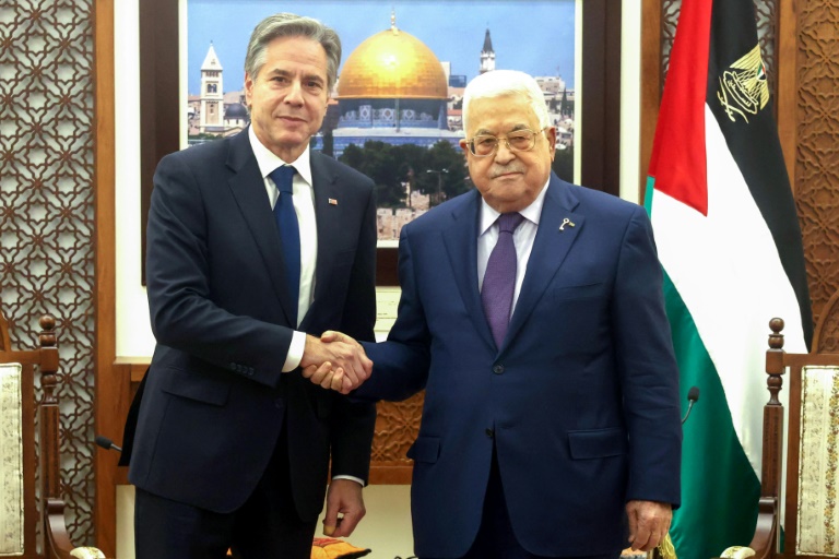  Blinken meets Abbas in surprise West Bank visit: Palestinian Authority