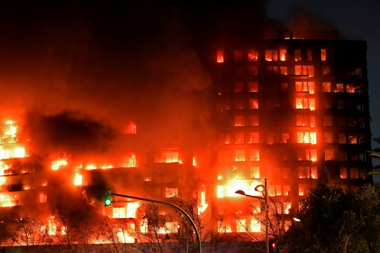  4 dead as fire ravages residential block in Spain’s Valencia
