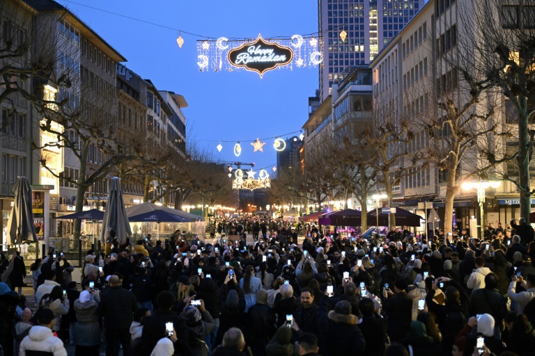  Frankfurt lights up for Ramadan in first for Germany