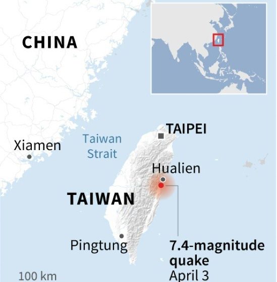  Helicopter plucks miners to safety as Taiwan searches for missing after quake