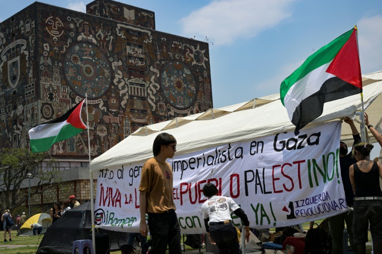  Pro-Palestinian students camp out at Mexico’s largest university